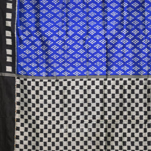 Blue Black Pasapali Contemporary Designer Silk Saree