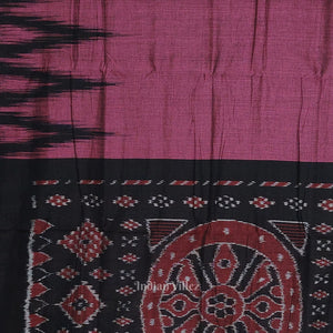 Purple Black Kargil Kumbha Maniabandha Cotton Saree