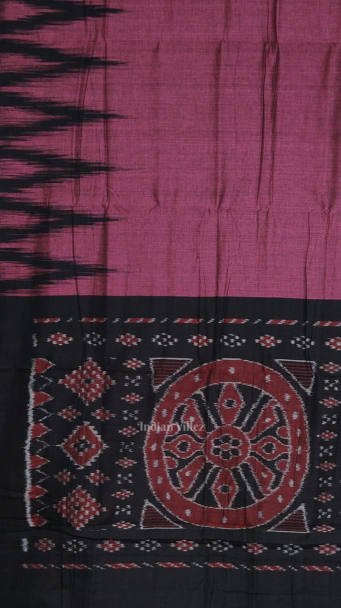 Purple Black Kargil Kumbha Maniabandha Cotton Saree