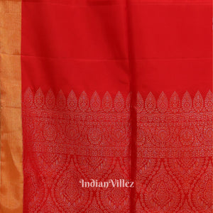 Red Pure Kanjivaram Soft Silk Saree