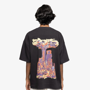 F A R A K | TAAZA KHABAR T-SHIRT { BLACK/BLACK