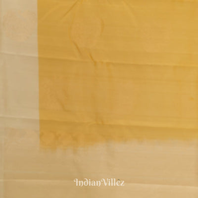 Light Yellow Pure Kanjivaram Soft Silk Saree