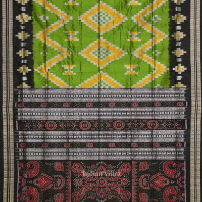 Green Black Pasapali  Sambalpuri Silk Saree