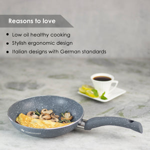 Granite Non-stick Fry Pan, Induction Bottom, by blacktree