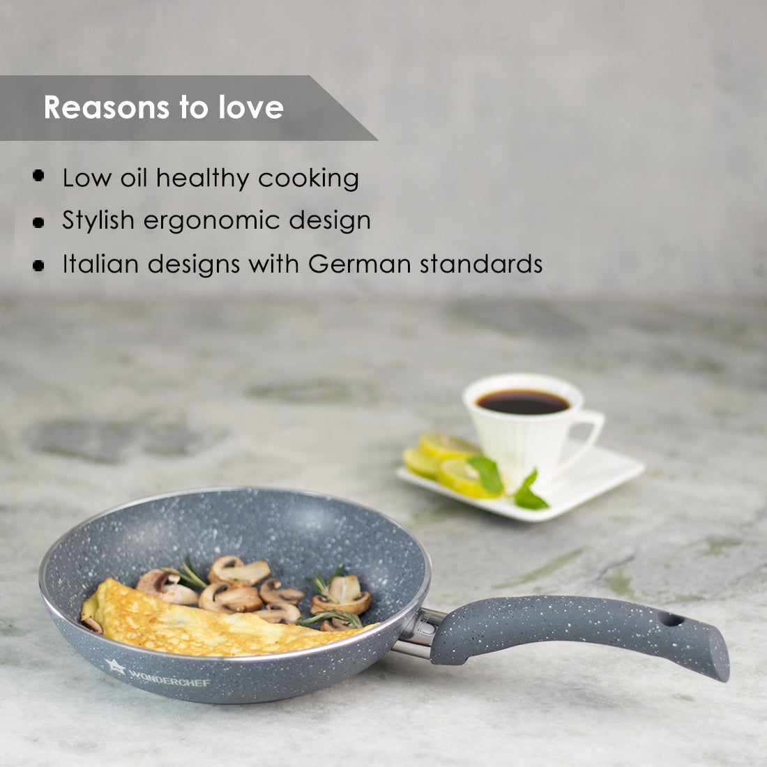 Granite Non-stick Fry Pan, Induction Bottom, by blacktree