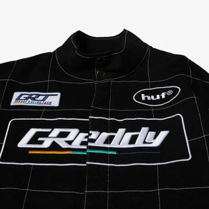HUF | X GREDDY RACING TEAM JACKET  { BLACK/WHITE