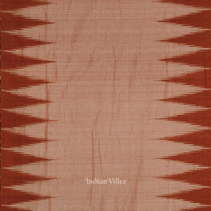 Brick Red Kargil Kumbha Maniabandha Cotton Saree