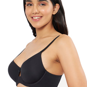 Elegant Dream Padded Wired T-shirt Bra - Black