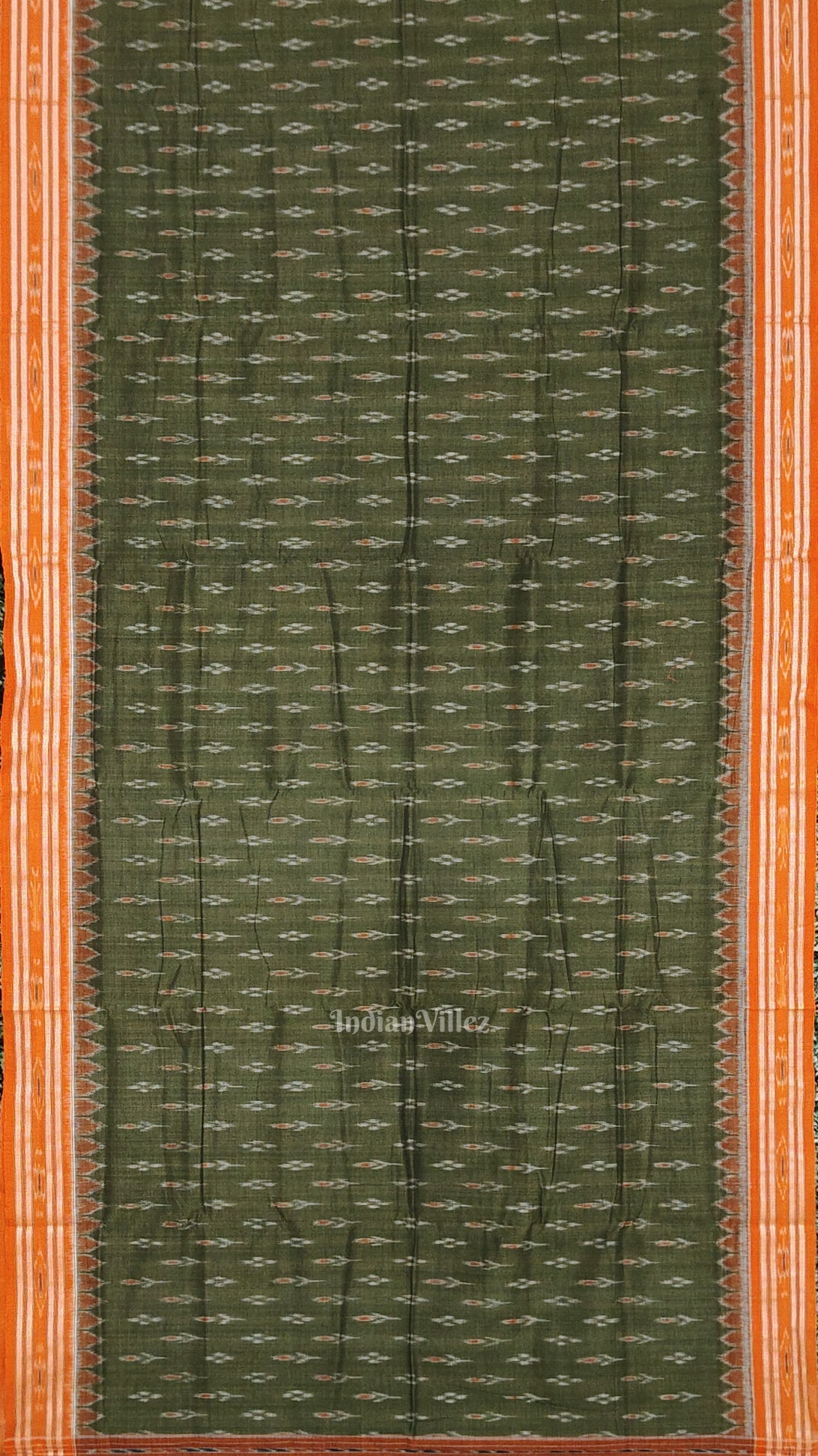 Mehendi Green Mayur Chandrika Maniabandha Cotton Saree