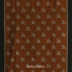 Metallic Copper Tribal Theme Odisha Ikat Sambalpuri Cotton Saree