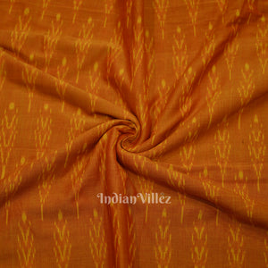 Deep Orange  Pochampally Ikat Cotton Fabric
