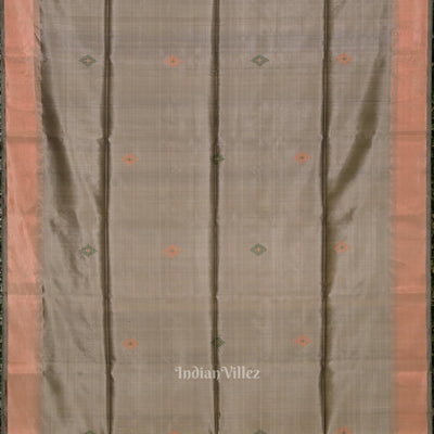 Cream Black Pure Bishnupuri Silk Saree