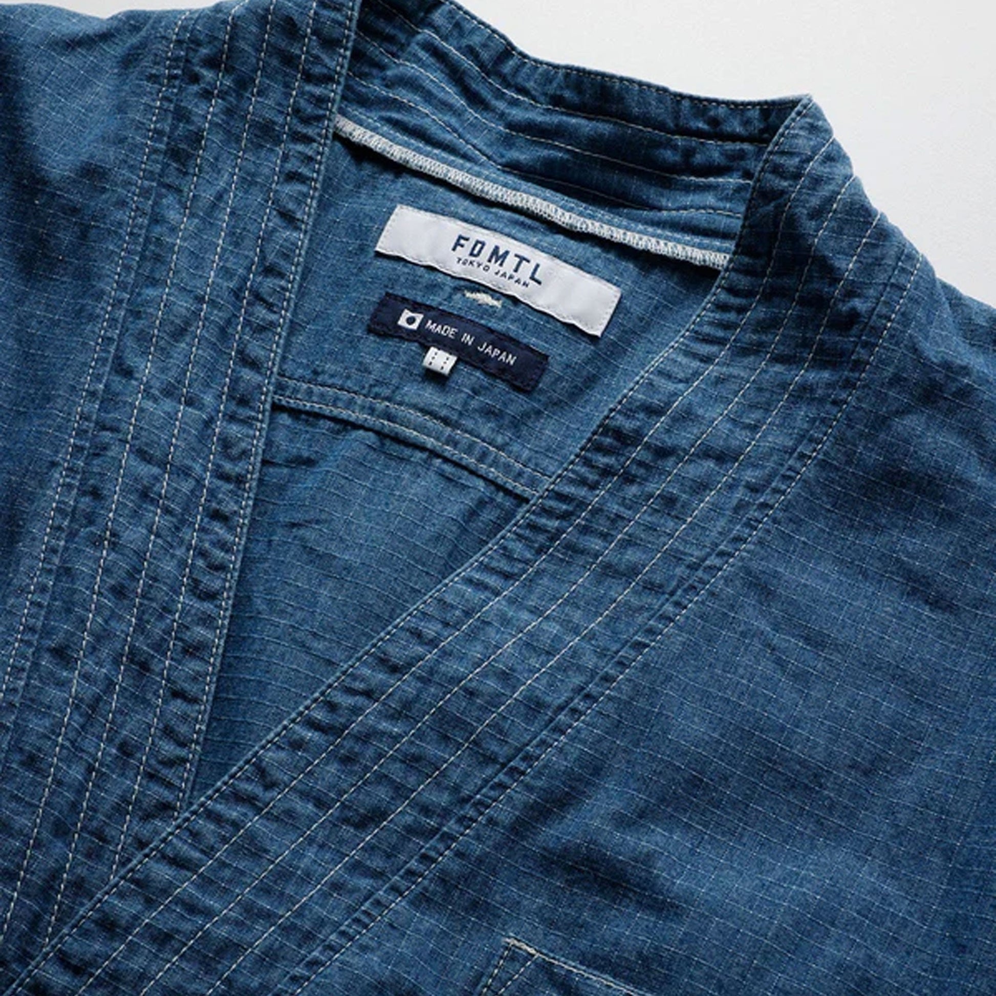 FDMTL | DENIM HAORI SHIRT 2YR WASH  { INDIGO