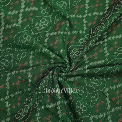 Green Flower Pasapali Sambalpuri Odisha Ikat Cotton Fabric