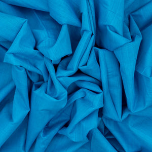 Sky Blue Handloom Plain Mangalagiri Cotton Saree With Zari Border