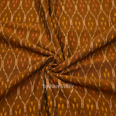 Mustard Yellow Pochampally Ikat Cotton Fabric