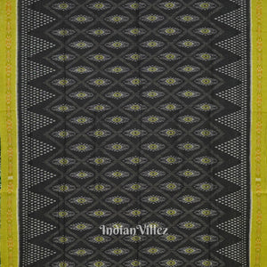 Black Green Nabarangi Sambalpuri Cotton Saree