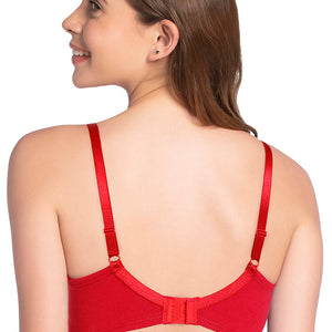 Cotton Dream Padded Non Wired T-shirt Bra - Crimson