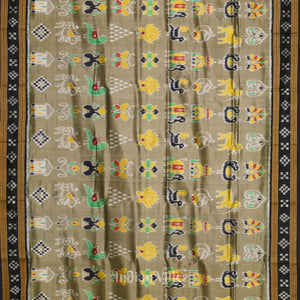 Light Mehendi Odisha Ikat Nabarangi Nabakothi Khandua Silk Saree