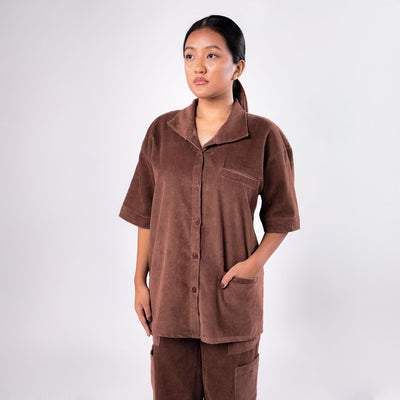 SUPERKICKS | CORDUROY SHIRT { MUD BROWN