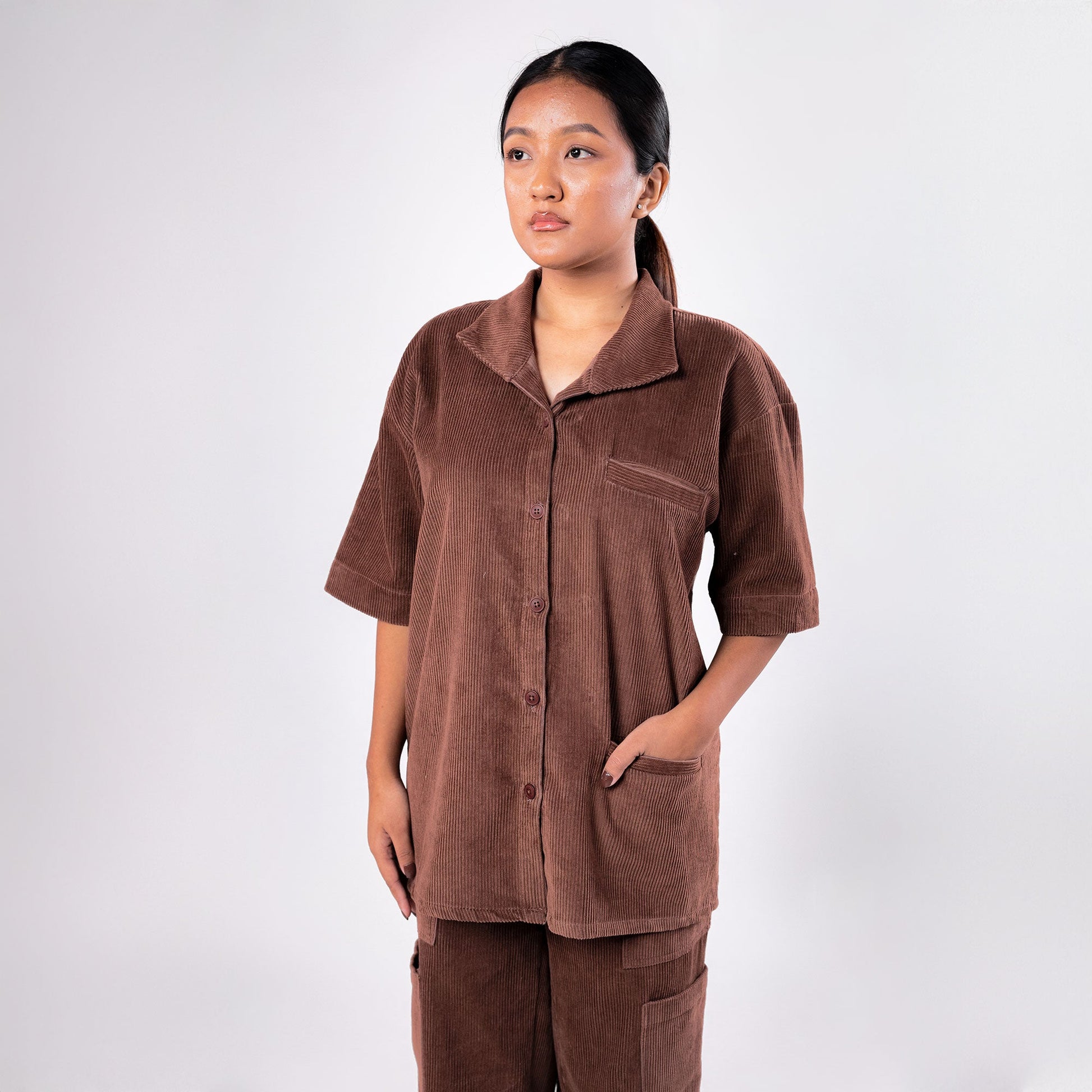 SUPERKICKS | CORDUROY SHIRT { MUD BROWN
