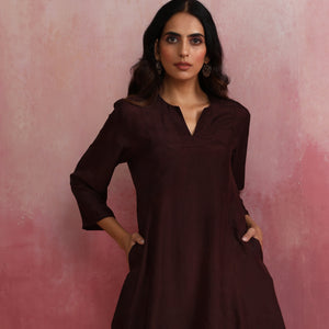 trueBrowns Cola Viscose Silk Kurta Co-ord Set