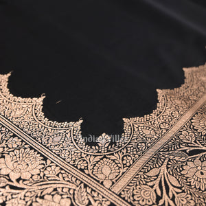Exclusive Black Pure Soft Mashru Satin Silk Banarasi Saree