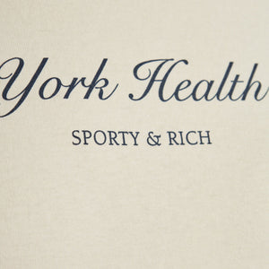 SPORTY & RICH | NY HEALTH CLUB T-SHIRT { CREAM