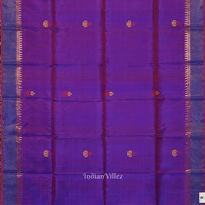 Purple Red Pure Bishnupuri Silk Saree