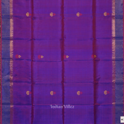 Purple Red Pure Bishnupuri Silk Saree