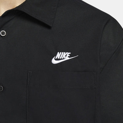 NIKE | CLUB OXFORD BUTTON-UP SHIRT { BLACK/WHITE