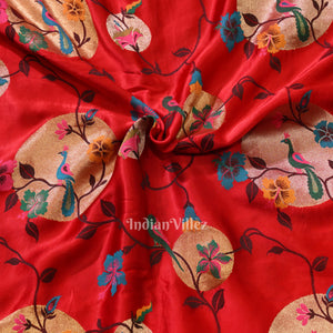 Attractive Bridal Red Banarasi Katan Silk Saree