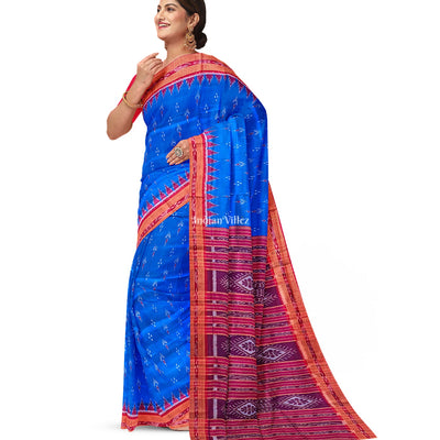 Royal Blue Mayur Chandrika Khandua Silk Saree
