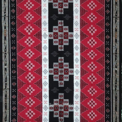 Red Black Body Pasapali Sambalpuri Pure Cotton Saree