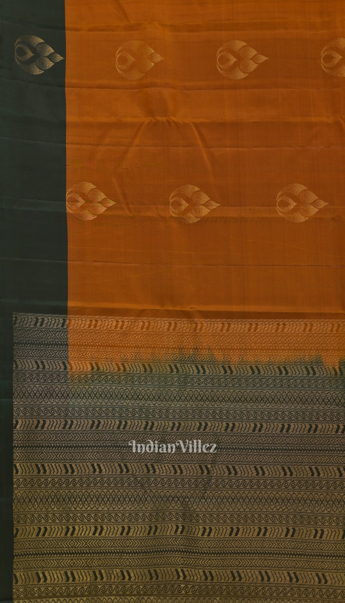 Copper With Green Pure Kanjivaram Soft Silk Saree