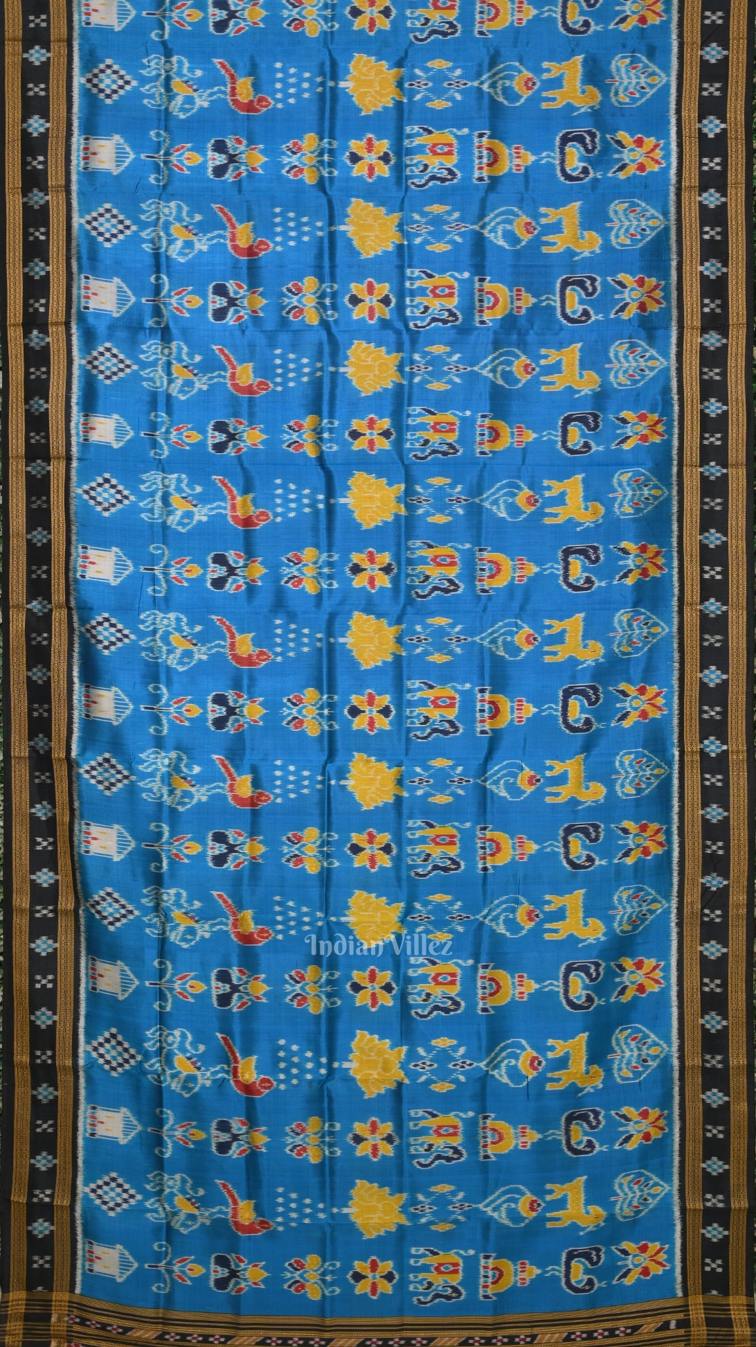 Blue Nabakothi Odisha Ikat Khandua Silk Saree