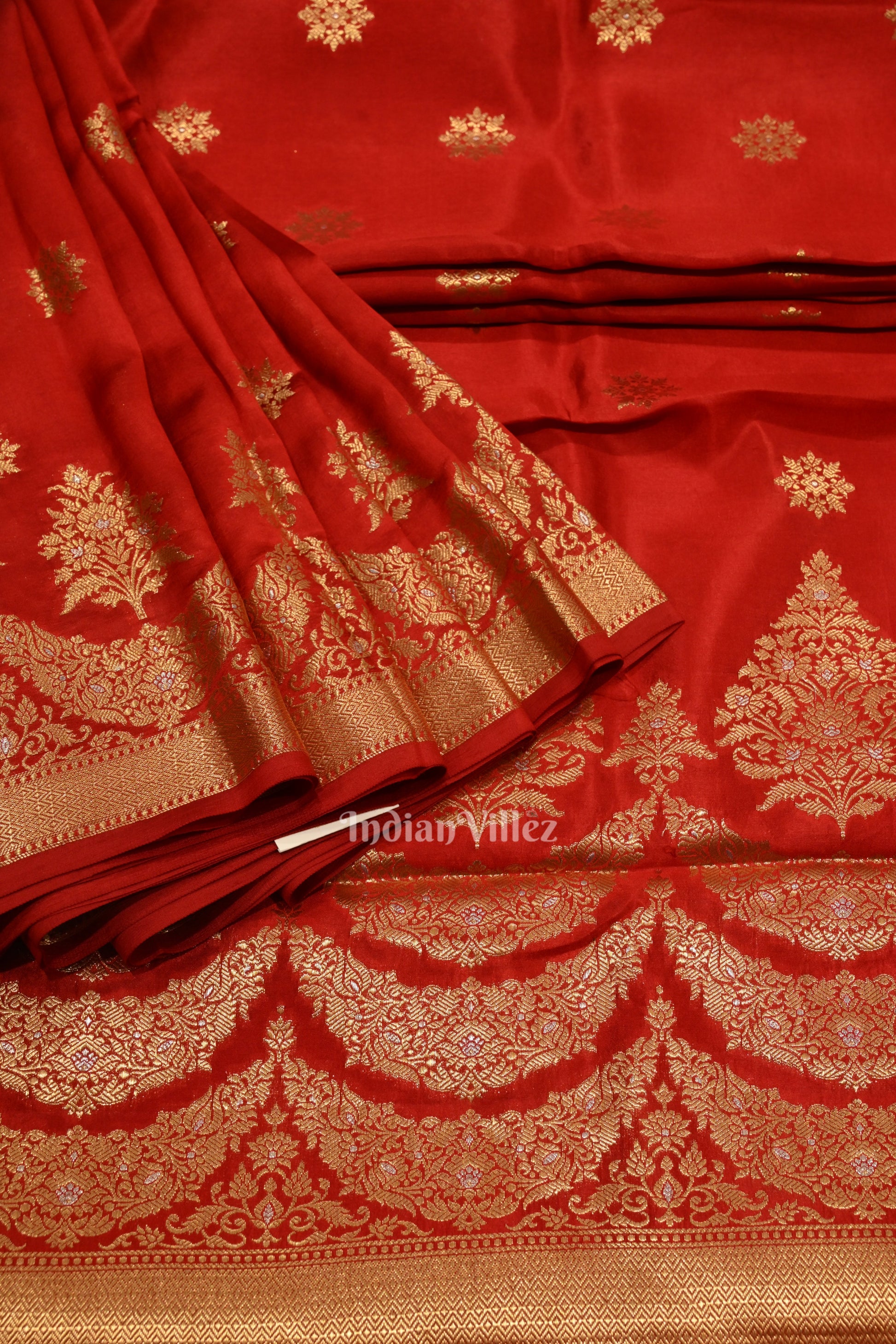 Exclusive Red Kora Organza Banarasi Silk Saree