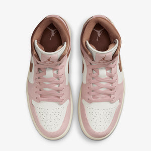 JORDAN | AIR JORDAN 1 MID { PINK OXFORD/ARCHAEO BROWN-SAIL