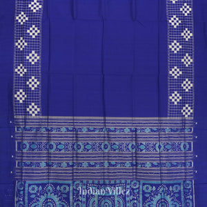 Blue Contemporary Pasapali Sambalpuri Silk Saree