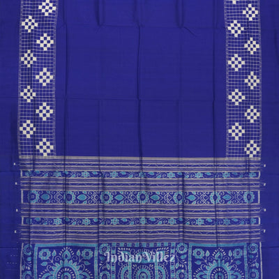 Blue Contemporary Pasapali Sambalpuri Silk Saree