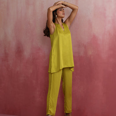 trueBrowns Lime Green Short Co-ord set