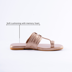 Rose Gold Solid Kolha Flats