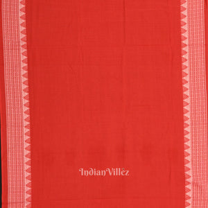 Blue Red Tribal Design Sambalpuri Cotton Dress set with Dupatta