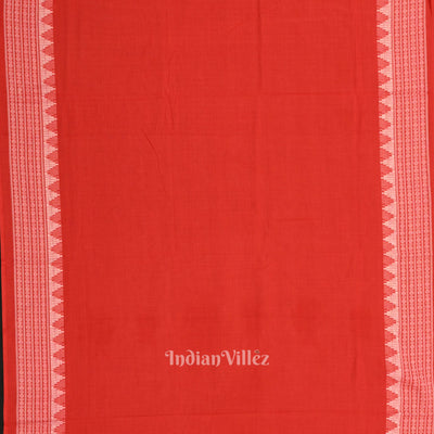 Blue Red Tribal Design Sambalpuri Cotton Dress set with Dupatta