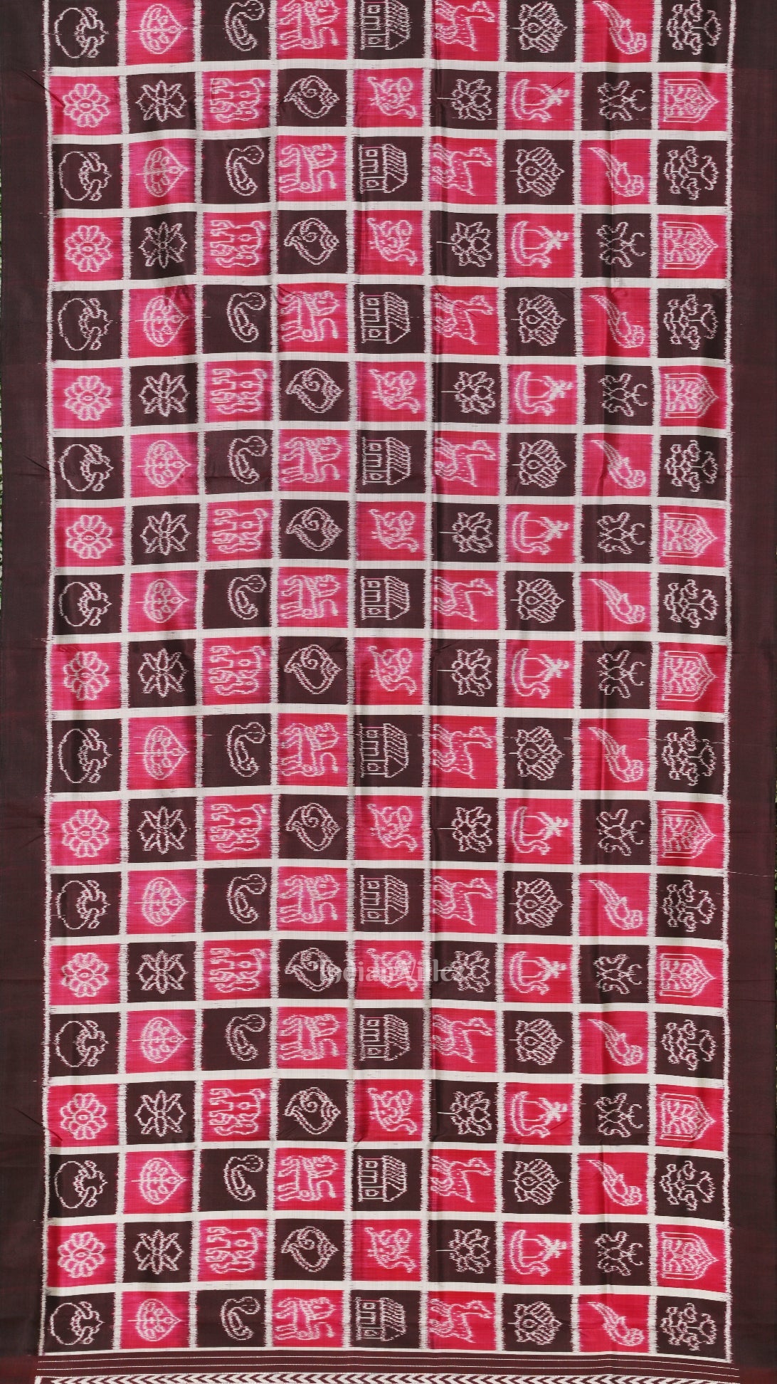 Pink Coffee  Nabakothi Odisha Ikat Contemporary Designer Saree