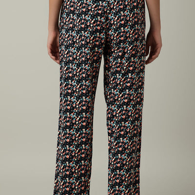 Full Length Pyjama Bottom - Black Beauty Floral Print