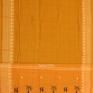 Dark Green Yellow Tribal Design  Sambalpuri Cotton Dress set with Dupatta