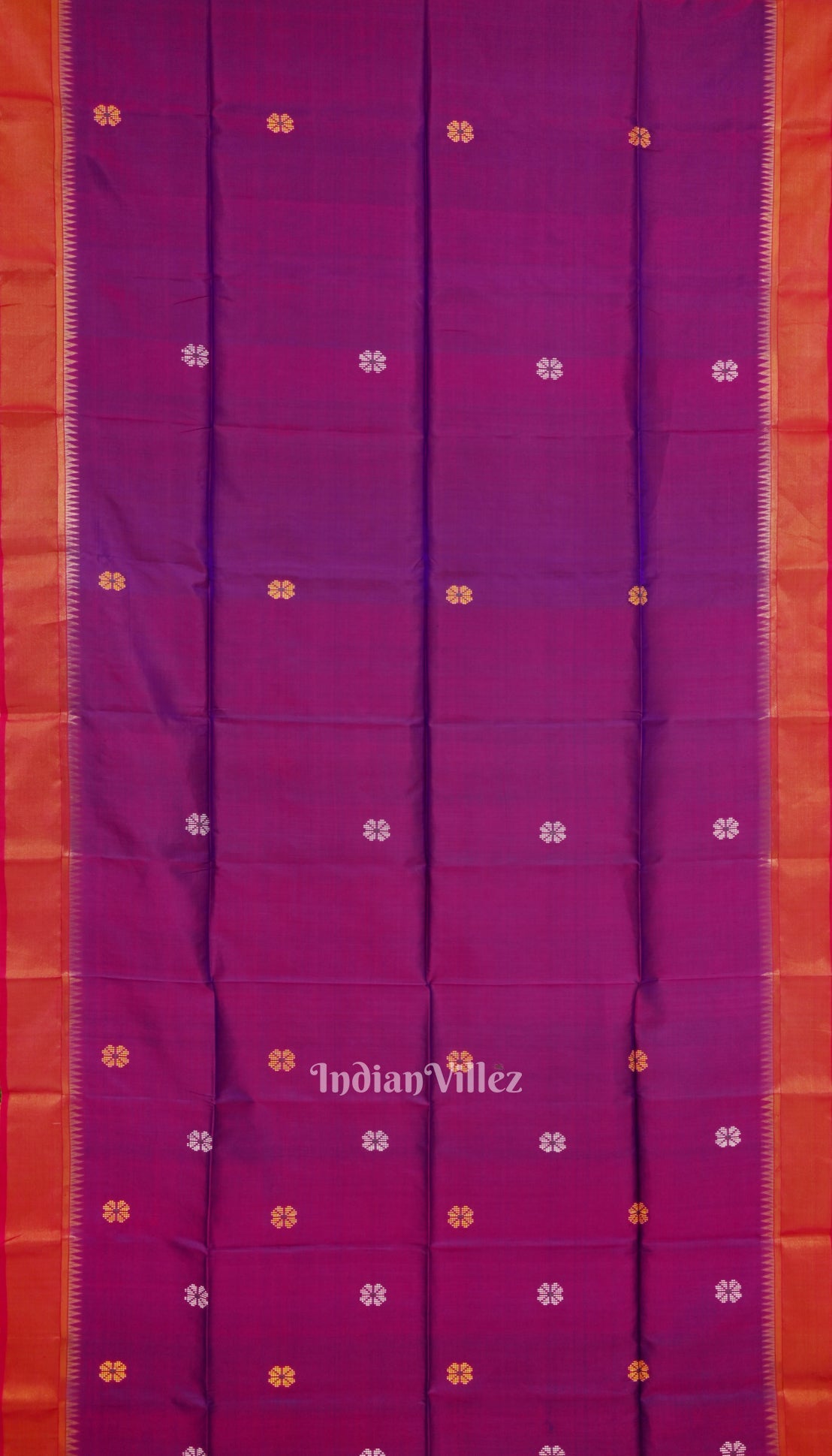 Maroon With Green Pure Bishnupuri Silk Saree