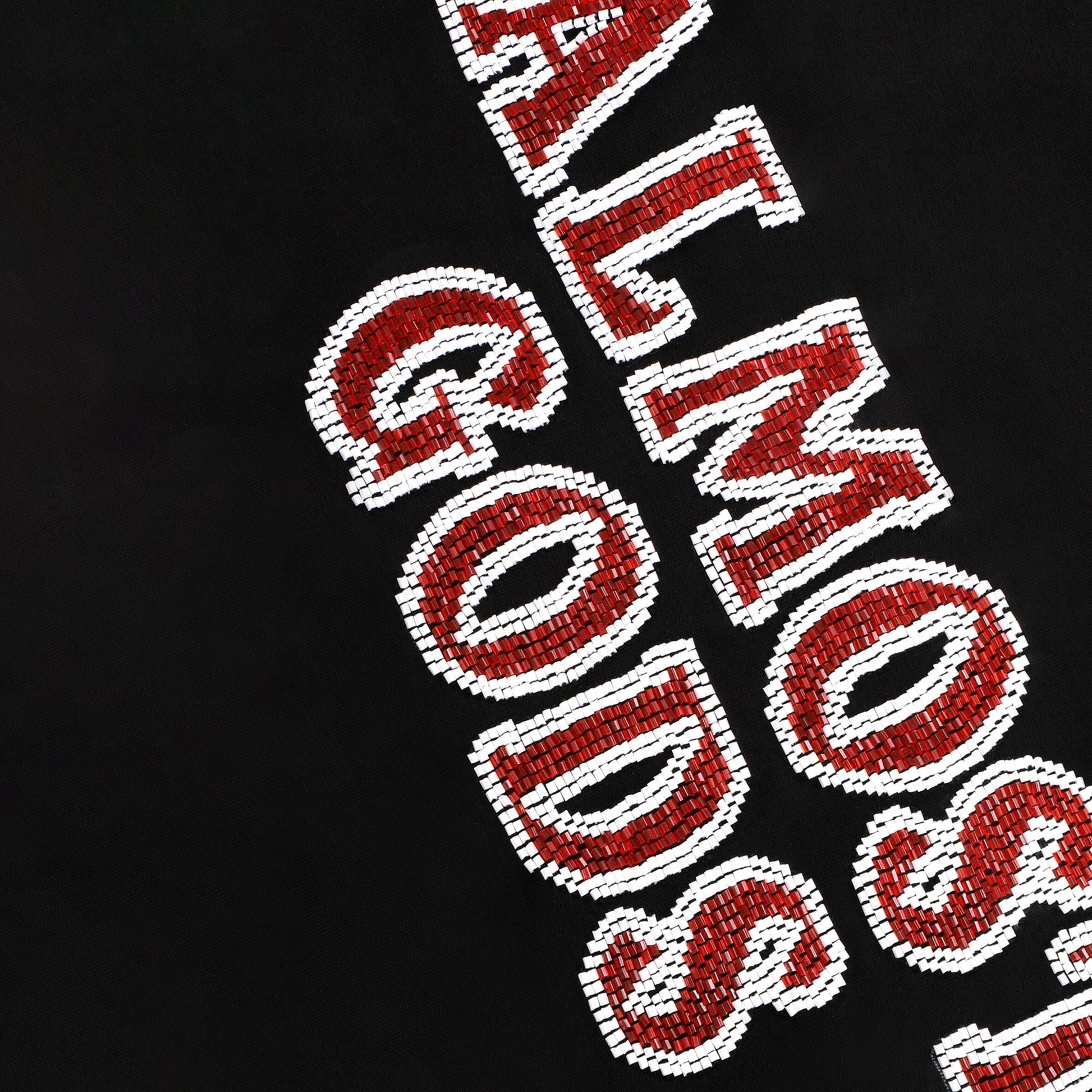 ALMOST GODS | HAND EMBROIDERED KARDANA LOGO HOODIE { BLACK