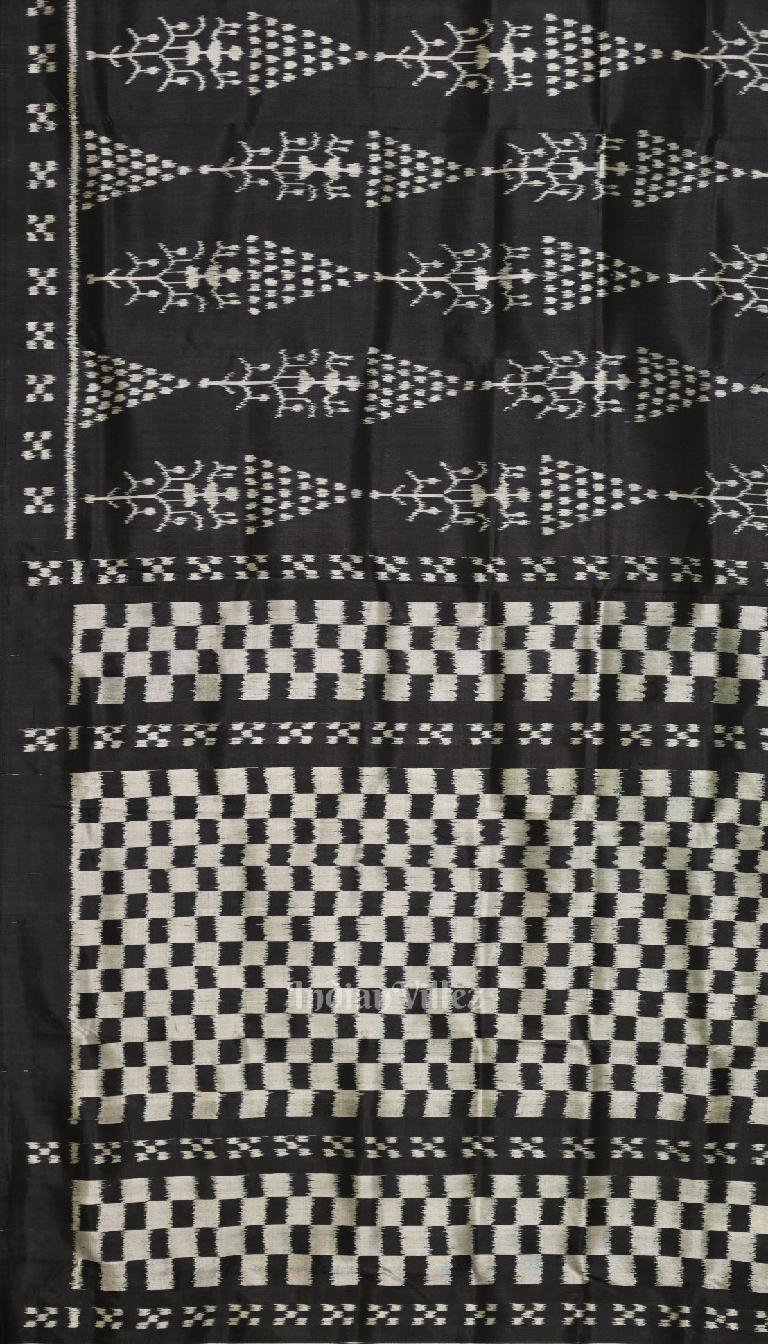 Black Tribal Art with Pasapali Border Contemporary Silk Saree